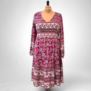 BLOOMCHIC V Neck Bohemian Print Dress, NWT! Size 18/20